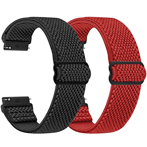 WNIPH Compatível com correias de relógio de 18 mm 19 mm 20 mm 22 mm 24 mm, pulseira de substituição de libertação rápida, alças ajustáveis de nylon elástico apenas loop, adequado para homens e