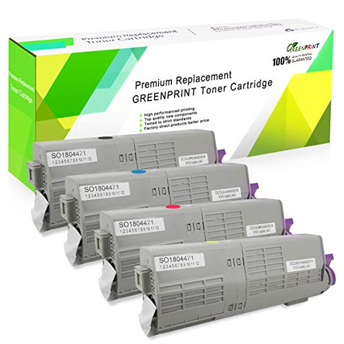 GREENPRINT 4 cores cartuchos de toner compatível C532 C542 MC563 MC573 7000 páginas para preto e 6000 páginas para C M e para impressoras laser a cores Oki Okidata C532dn C542dn MC563dn MC573d. N