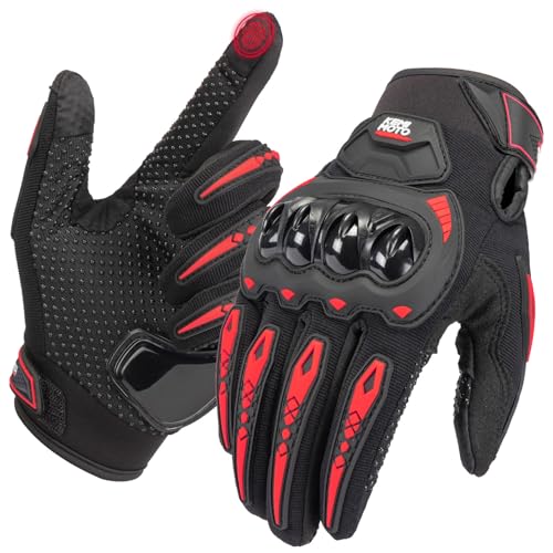 KEMIMOTO Luvas de motocicleta para homem, luvas de proteção para motociclos, luvas respiráveis para exterior e ecrã tátil para homem e mulher, para motociclos, bicicletas, scooters, caça