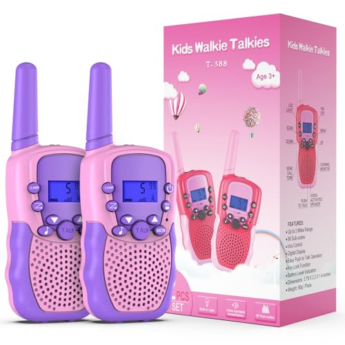 Kearui Brinquedos para crianças de 3 4 5 6 7 8 anos, Walkie Talkie para crianças, 8 canais LCD ecrã longa distância 3 KM, brinquedo presentes para meninos ou meninas de 3 a 12 anos