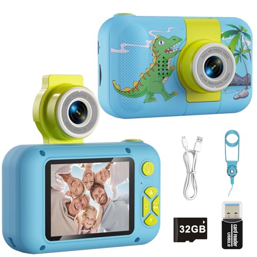 ARNSSIEN Câmara com fotos infantis de 3 a 12 anos, câmara de fotos para crianças, aniversários e festivais infantis, câmara Selfie para crianças com cartão TF de 32 GB, X101H