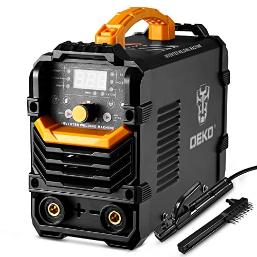 DEKO Soldador 160A, soldador inversor máquina de soldar, potência regulável, 3 placas PCB, cartão EMC e ventilação incorporada, funções Hot Start, Arc Force e anti-stick com braçadeira de trabalho