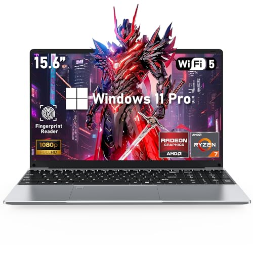 FUNYET Computador portátil Gaming AMD Ryzen™ 7 5700U, 15,6 polegadas Windows 11 portátil, RAM 16 GB NVME SSD 1TB, suporte retroiluminado, gráficos Radeon RX Vega 8, WiFi 6000 AMH