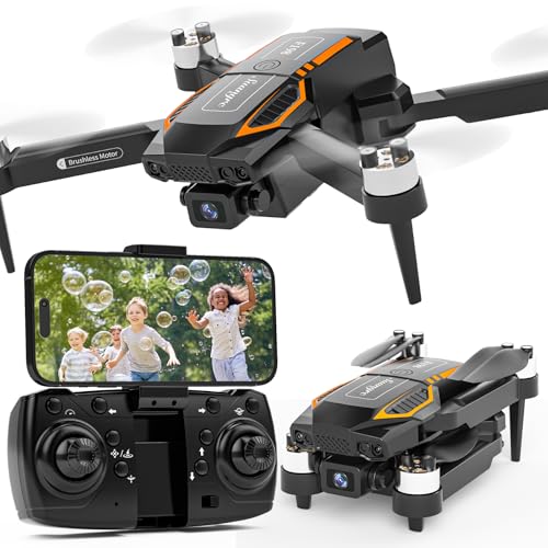 F198 Dron com câmara HD 720p, 20 minutos de voo, motor sem escovas, fluxo ótico e auto-flutuação, controlo por gestos/VR, 3 velocidades, descolagem / aterragem automática, estojo de transporte