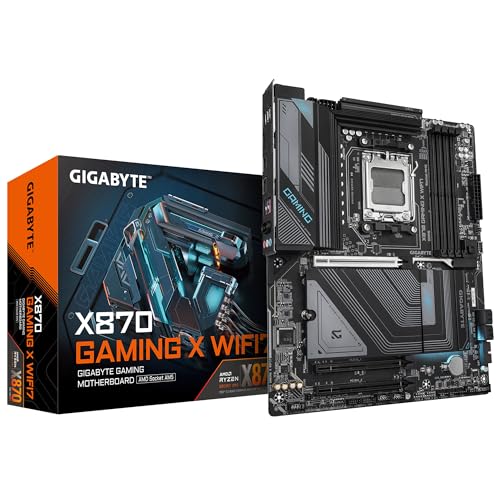 GIGABYTE Placa base X870 Gaming X WIFI7 - compatível com CPUs AMD Ryzen 9000, 16 + 2 fases VRM, até 8000 MHz DDR5 (OC), 1 x PCIe 5.0, Wi-Fi 7, LAN 2,5 GbE, USB 4 Anos