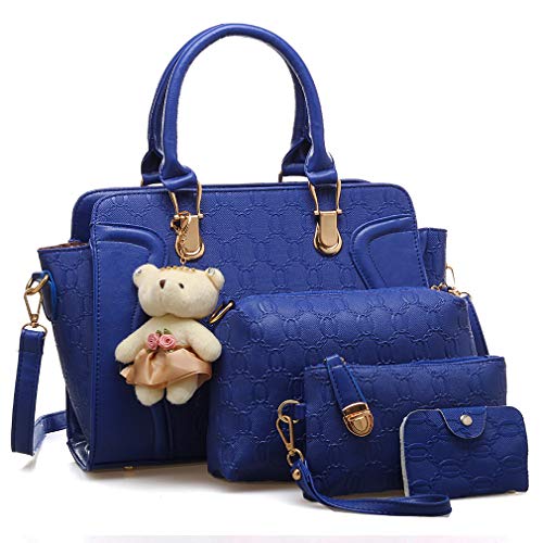 Pahajim Bolsa mão mulher moda Set bolsa de PU pele, conjuntos de malas 4 peças inclui Tote Bag mala mala mala porta-moedas, para trabalho, casual, festa