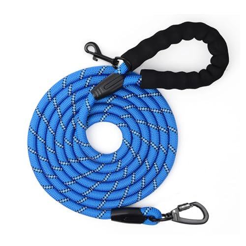 Trela de treino para cães, 1,2 m e 1,5 m, 2 m, 3 m, 5 m, 10 m, 20 m, 30 m, trela longa com pega acolchoada para cães pequenos, médios e grandes
