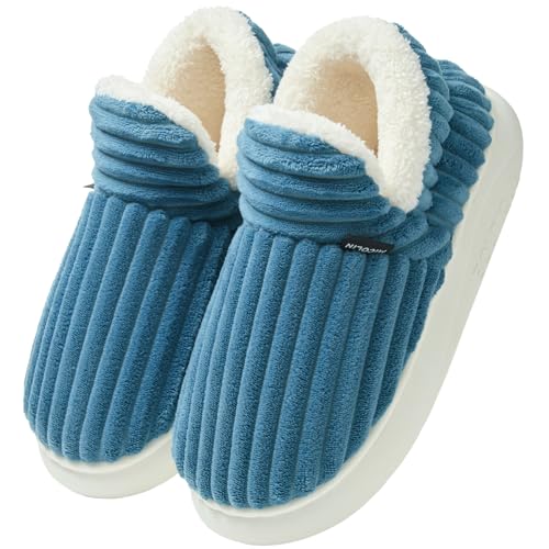 Misolin Sapatilhas de estar por casa mulher inverno quente chinelos com memória espuma confortáveis antiderrapantes suaves sapatos