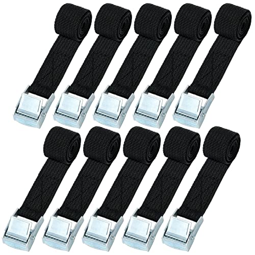 URAQT Cintas de amarra, 10 peças, 180 kg, fivelas de cinto, correias de fixação rápida, correias para bagagens, carro, porta-ciclos, surf, bicicleta, caiaque, mota resistente correia amarelo, 0,5 m
