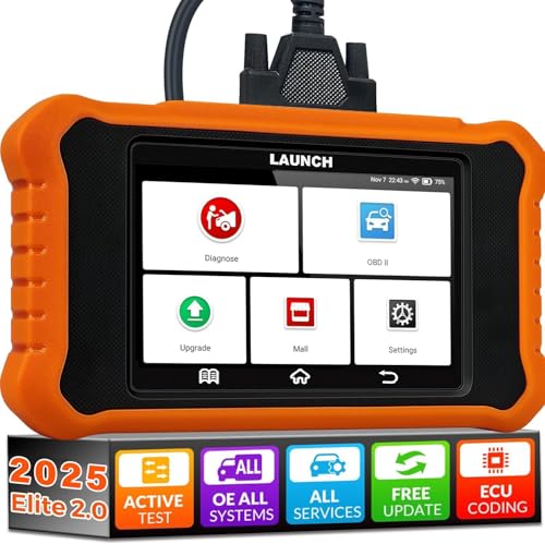 LAUNCH X431 Elite 2.0 para BMW OBD2 Diagnóstico de carro, diagnóstico de todo o sistema, 50 função de reinicialização, bidirecional, codificação ECU, bat, leitor de código, atualização gratuita