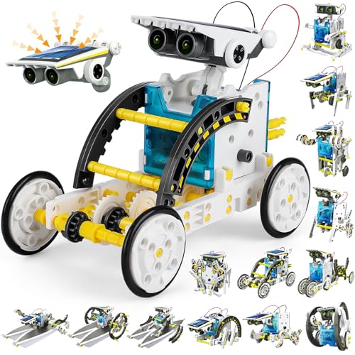 Buoeuik Robot solar, Stem 13 em 1 kit robótico artesanato robô brinquedos crianças 6 7 8 9 10 11 12 anos ciência experiência construções jogos educativos presente aniversário Natal para menino menina