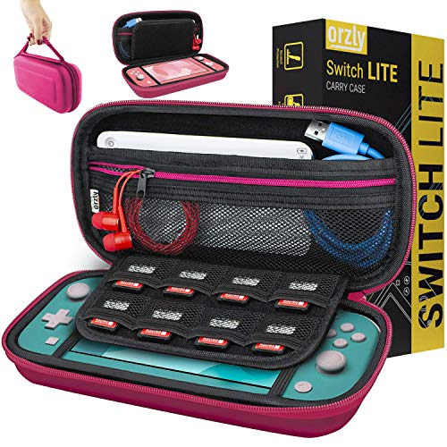 Orzly Capa de transporte para Nintendo Switch Lite, capa protetora de viagem rígida para levar a consola Nintendo Switch Lite e os seus acessórios