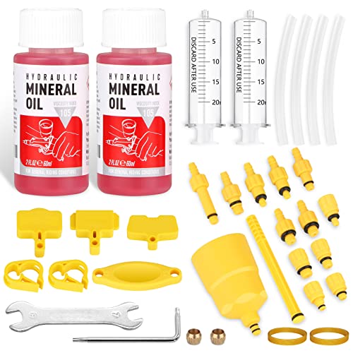 ytorgr Kit de purga de travão para bicicleta, ferramentas de reparação de travões hidráulicos com líquido de travão para Shimano Magura, Tektro