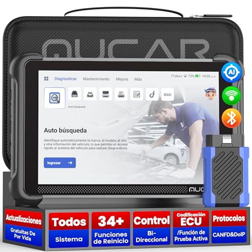 mucar OBD2 Diagnóstico com AI Assist, 892BT Diagnóstico carro multimarca com 34 funções de reinício todos os sistema, OBD2 diagnóstico para controlo bi-direcional/codificação ECU - atualização