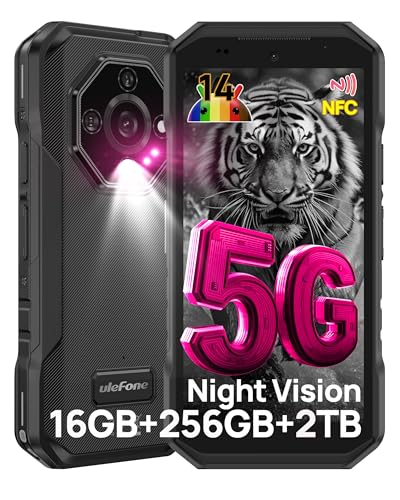 Ulefone Armor X32 Pro 5G Mobile resistente 2025, Android 14 Smartphone 16 GB + 256 GB/SD-2TB 5500 mAh Flashlight para telemóvel, 5,65 pol, câmara 64 MP+ 16 MP+ 25 MP, 3-Slots/Face ID/Face ID/Face ID