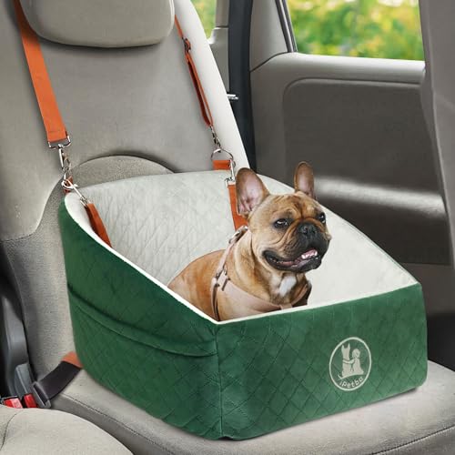 iPetba Assento de carro para cães pequenos e médios espuma viscoelástico transporte cama de viagem para animais de estimação, dianteira ou posterior, até 15 kg
