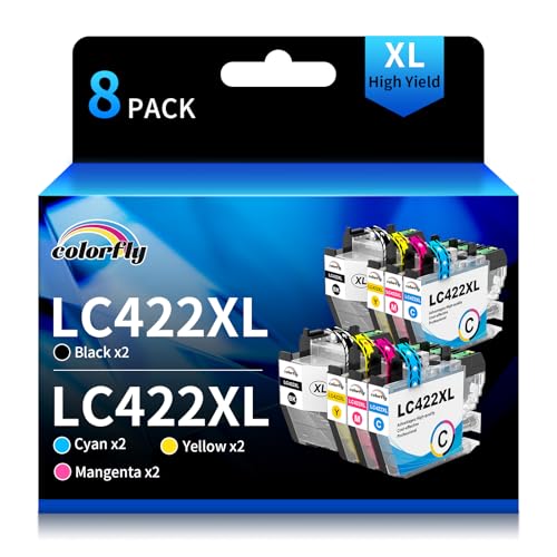 colorfly LC422 Cartucho de tinta compatível com Brother LC422 LC-422XL LC-422XLVAL Multipack para Brother MFC-J5340DW MFC-J5345DW MFC-J5740DW MFC-J6540DW MFC-J6940 DW (8 Pacotes)