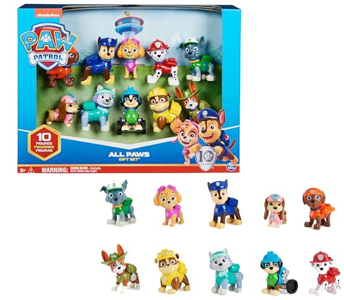 Patrulha Canina - conjunto de 10 figuras de patrulha canina brinquedos colecionáveis, 10º aniversário - 6065255 - brinquedos crianças 3 anos - presente criança 3 anos