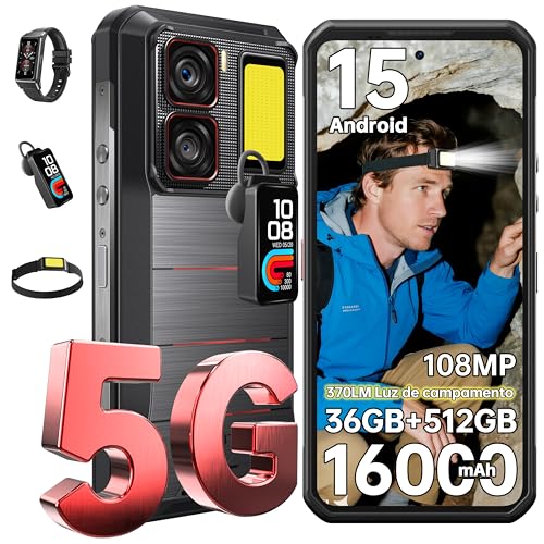 OUKITEL WP300 5G Móvel rugerizado Android 15-36 GB RAM+512 GB ROM/2TB 16000 mAh/45 W 6,8" FHD+ 120Hz telemóvel todo-o-terreno 108 MP+32 MP luz frontal 370 LM+ auriculares / relógio J Com Ecrã Dual SIM