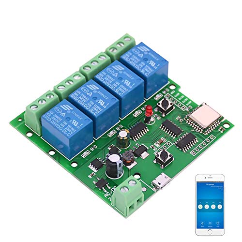 Newgoal WiFi Jog Relay interruptor momentâneo/autobloqueio módulo de bricolage automação inteligente doméstica eWeLink APP controlo compatível Alexa/Google Assistant/IFTTT (ST-DC4)