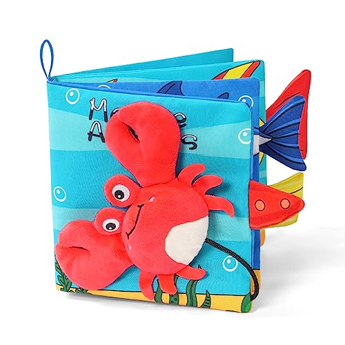 Vicloon Livros de tecido para bebés, livros brancos para bebés, livro de tecido de brinquedos aprendizagem e educacional, livro sensorial de atividades para bebé, presentes brinquedos bebé -