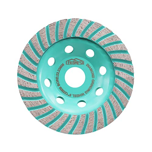 Roda de copo de diamante - 125 mm roda disco de lixar diamantato, segmentos turbo disco para concreto mármore granito alvenaria LEKOMESH