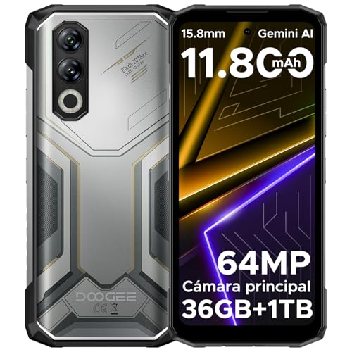 DOOGEE Blade 20 MAX telemóvel inquebrável, 36 GB + 1 TB/2 TB telemóvel rugerizado, 11800 mAh/33 W, Hélio G100 NFC telefone, 6,6" 120 Hz telemóveis Android 15, 64 MP+ 20 MP+ 1666666666 MP-4G ual SIM