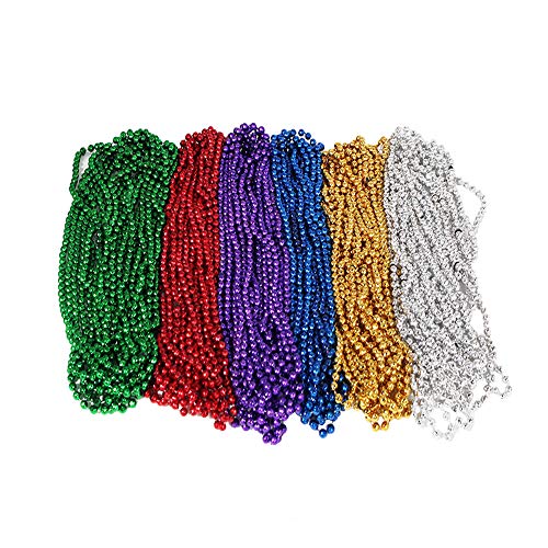 Vansoon Colares de bolas de discoteca Mardi Gras, colares de missangas festivos, colares de contas de pérolas Flapper Beads disfarces de festa acessório favorável de festa para duche (72 peças)