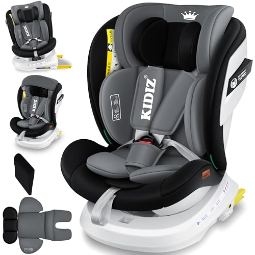 KIDIZ® Isofix Top Tether 360° Cadeira de carro para bebés, grupo 0/1/2/3 desde o nascimento 0-36 kg, com toldo, arnês de 5 pontos, ajuste do encosto de cabeça ECE R129