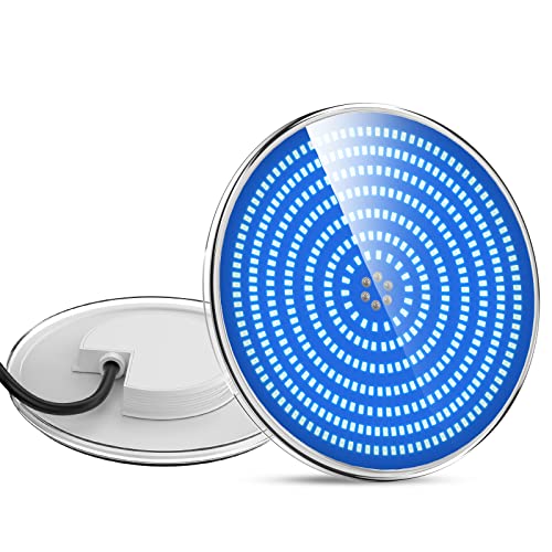 LyLmLe Foco LED piscina enchimento de resina, PAR56 35 W candeeiro de piscina LED azul puro, iluminação LED piscina embalável, 1100 lm, ângulo de feixe de 140 °, IP68 impermeável, 12 V AC/DC