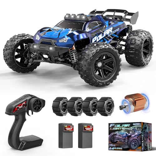 Womaqu Carro telescópico adulto 1:14 Off-Road 4 x 4, carro RC todo o terreno 40 km/h, Controlo remoto carro com 2 baterias de 1300 mAh e 2 conjuntos de pneus, controlo remoto de rádio adulto rápido