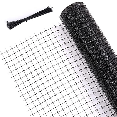 Ohuhu Rede de jardim rede pássaros preto malha anti-animais 2 m x 20 m, tarefa pesada material de PP reutilizável 30 g/m² para proteger frutas, legumes, de plantas ideal para jardim com 50 flanges