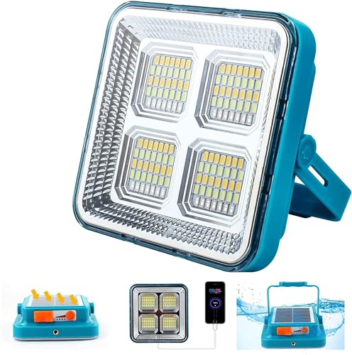 7000LM Foco LED USB recarregável, bateria solar 4 modos 12000 mAh luz dobrável candeeiro de trabalho