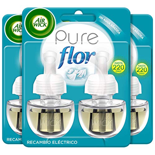 Air Wick Elétrico - Recarga para ambientador automático elétrico, essência para casa com aroma a flor roupa limpa, roxo, 1 unidade (embalagem de 6)
