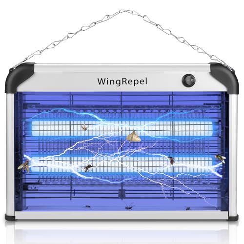 WingRepel 20 W Candeeiro anti-mosquitos UV mata-moscas elétrico, candeeiro de mata insetos mosquito elétrico interior, candeeiro de mata mosquitos elétrico potente com grade de 2400 V