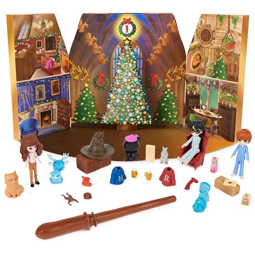 Wizarding World, Harry Potter, calendário de advento de Magical Minis com 24 presentes, calendário de contagem regressiva para o Natal com brinquedos surpresa, brinquedos para meninos e meninas a