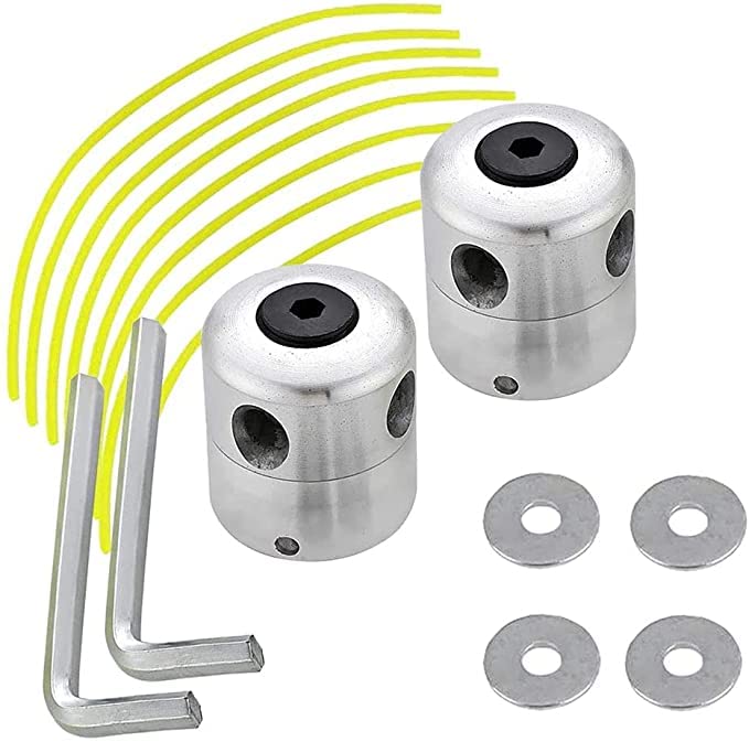 Limpador de peças, 2 peças, alumínio corta-relvas, cabeça desboçadora universal, alumínio cabeça desboçadora, para desboçador de relva, prata