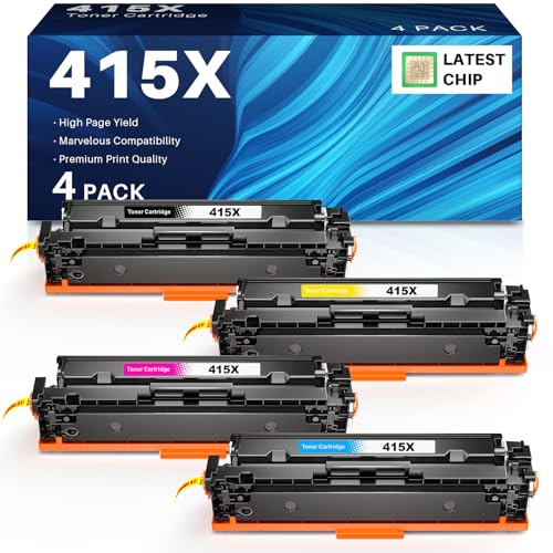 INK4U 415X Tonificador (com chip) de alta capacidade, compatível para HP 415A 415X Tonificador compatível para HP Color Laserjet Pro M454dw, M454dn, MFP M479fdw, MFP M479dw, MFP M479fdn