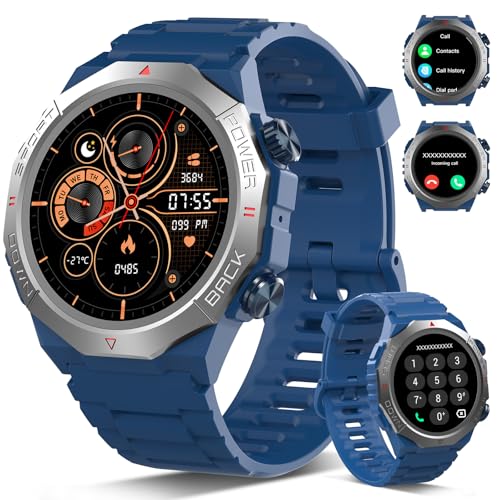 Atheewon Relógio inteligente homem mulher com chamadas, 1,39" militar Smartwatch com 110 modos desportivos, monitor de ritmo cardíaco e sono. Pulseira de atividade IP68 impermeável para Android iOS