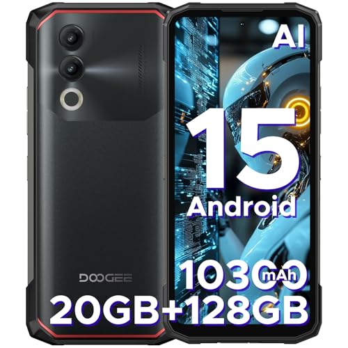 DOOGEE Blade20 telemóvel inquebrável, 10300 mAh telemóvel rugerizado Andriod 15, 6,6" HD+90Hz 20 GB + 128 GB/2TB, telemóvel resistente Widevine L1/Smartphone 4G Dual SIM/NFC/GPS/3 Ranan uras/rosto ID