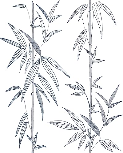 myforHD Papel de parede autocolante flores folhas mural aguarela fotográficos papel de parede, papel autocolante para móveis, removível impermeável, vinil PVC, autocolante (bambu, 44 x 300 cm)