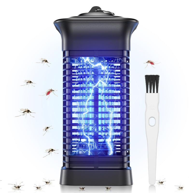 Candeeiro anti-mosquitos elétrico, UV mata mosquitos elétrico, impermeável IPX4, candeeiro anti-mosquitos interior exterior silencioso eficazmente mosquitos moscas e traça