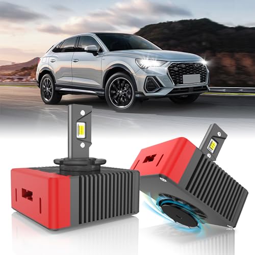 YPSNH Lâmpadas LED D5S 24000LM 110 W 6000 K branco de substituição para lâmpadas de faróis dianteiros no HDD original, 1:1 tamanho do carro anti-erro D5S LED com ventilador, embalagem de 2
