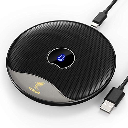 TONOR Microfone USB para conferências, microfone de condensador omnidirecional para PC com botão silencioso para reuniões/aulas online, chamadas zoom, skype, ligar e pronto (TM20)