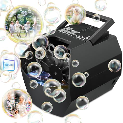 Máquina de bolhas, Theefun 500 ml máquina de bolhas para crianças automático portátil máquina de bolhas 1500 bolhas por minuto para crianças casamento aniversários festas