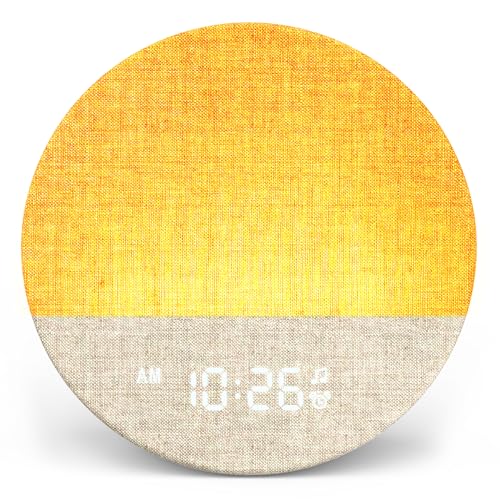 Dreamegg Sunrise 1 despertador luz amanhecer máquina de ruído branco com 29 sons calmantes, rotinas de sono personalizáveis, luz noturna regulável, despertador de luz quartos, adultos, crianças