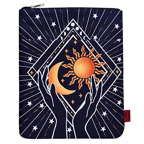 Capa para livros para amantes de livros, protetor de livros para livros com capa macia, tecido lavável, capas para livros com fecho de correr, tamanho médio 11 x 8,7 polegadas