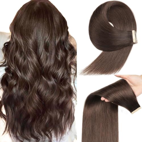 YDDM Extensões adesivas cabelo natural 20 unidades 60 cm 50 g preto natural extensões de cabelo natural autocolantes extensões de cabelo natural cabelo humano natural (24 polegadas, 2#)
