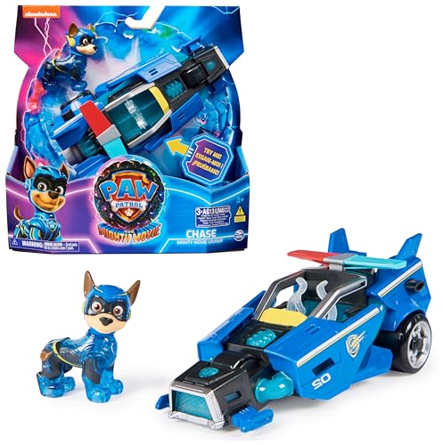Patrulha Canina - Figura Chase e carro de brinquedo com luzes e sons do superfilme - 6067507 - Patrulha Canina brinquedos - brinquedos crianças 3 anos - presente criança 3 anos +