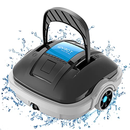 Robot Limpeza de fundos de piscina elétrica sem cabo para aspirador piscinas de até 80 m², 100 m de filtração dupla e estacionamento automático, robô limpa fundos piscina com motores de dupla tração